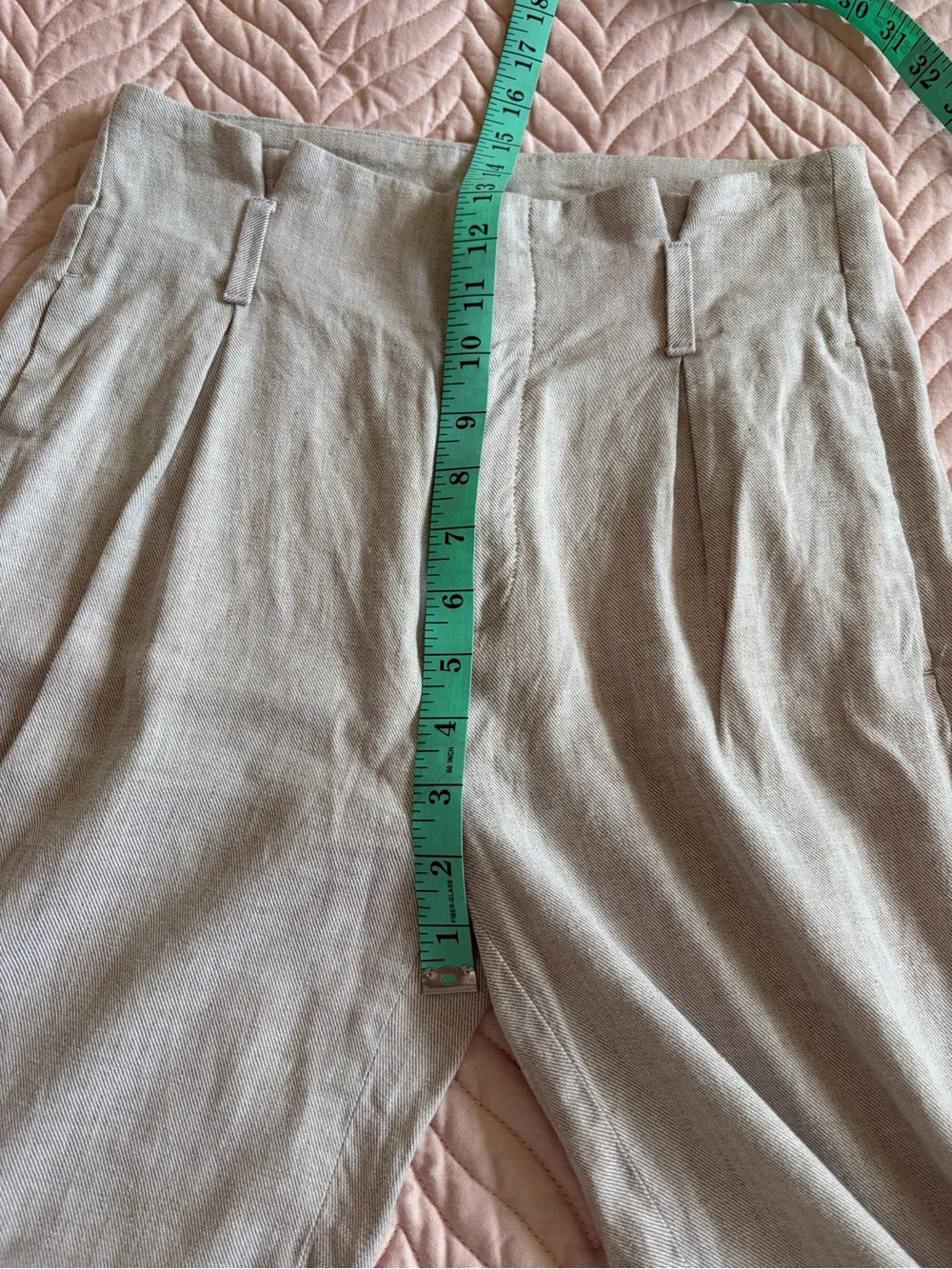 Banana Republic Linen Blend Wide Leg Pants Beige Women’s Size 0 High Rise